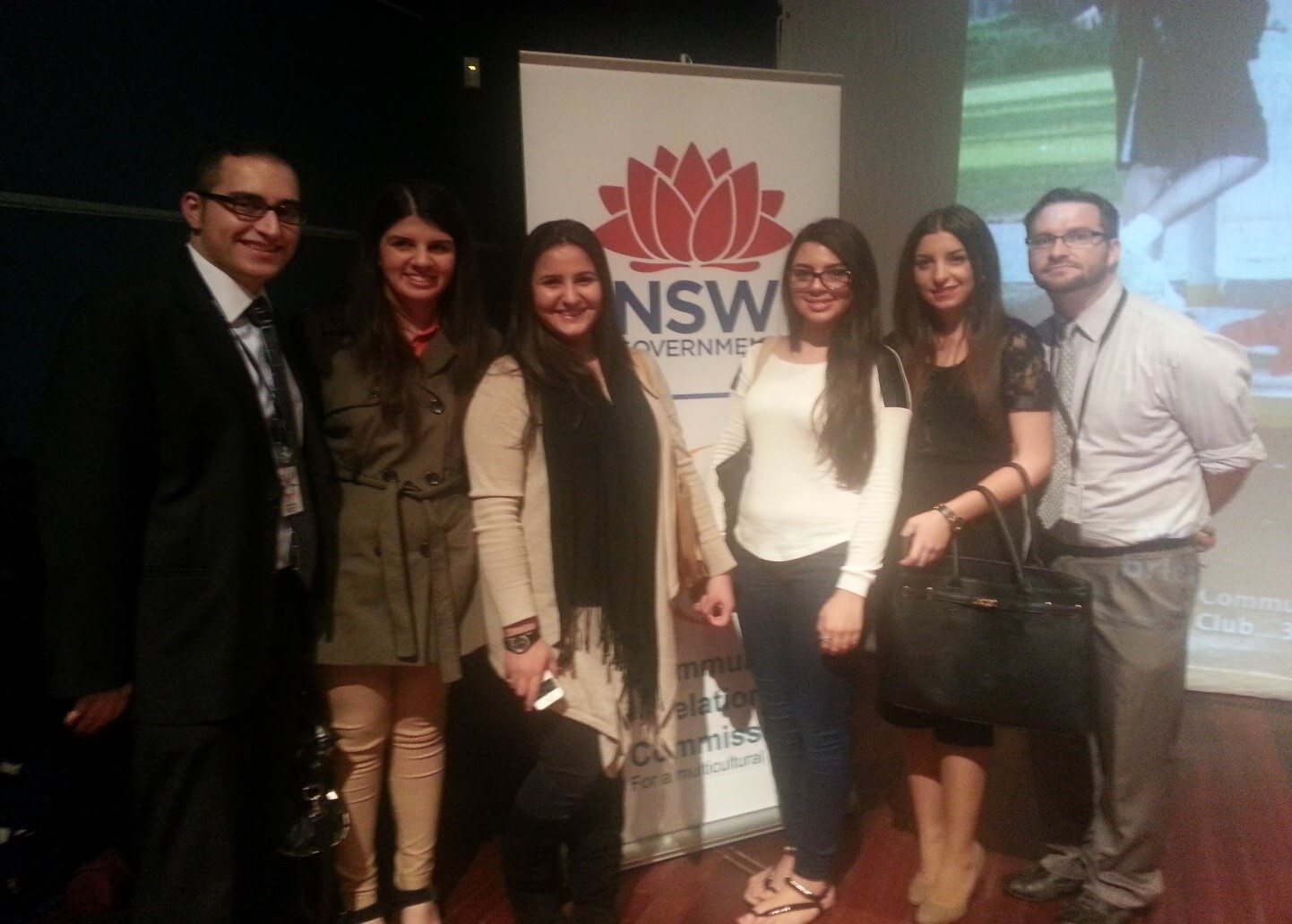Representing the Assyrian youth.
From Left to Right: Deacon Oliver Slewa, Youth Officer, Assyrian Resource Centre
Ms Ninorta William
Ms Robina Yonan
Ms Sandra Odisho
Ms Maryam Hormoz
Mr Peter Hope, Community Project Officer, Fairfield City Council.
